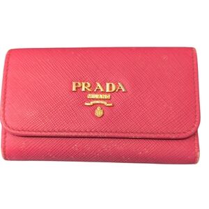 Prada Pink Wallet Key Preloved Pocket Purse Leather Few Key Rings Missing